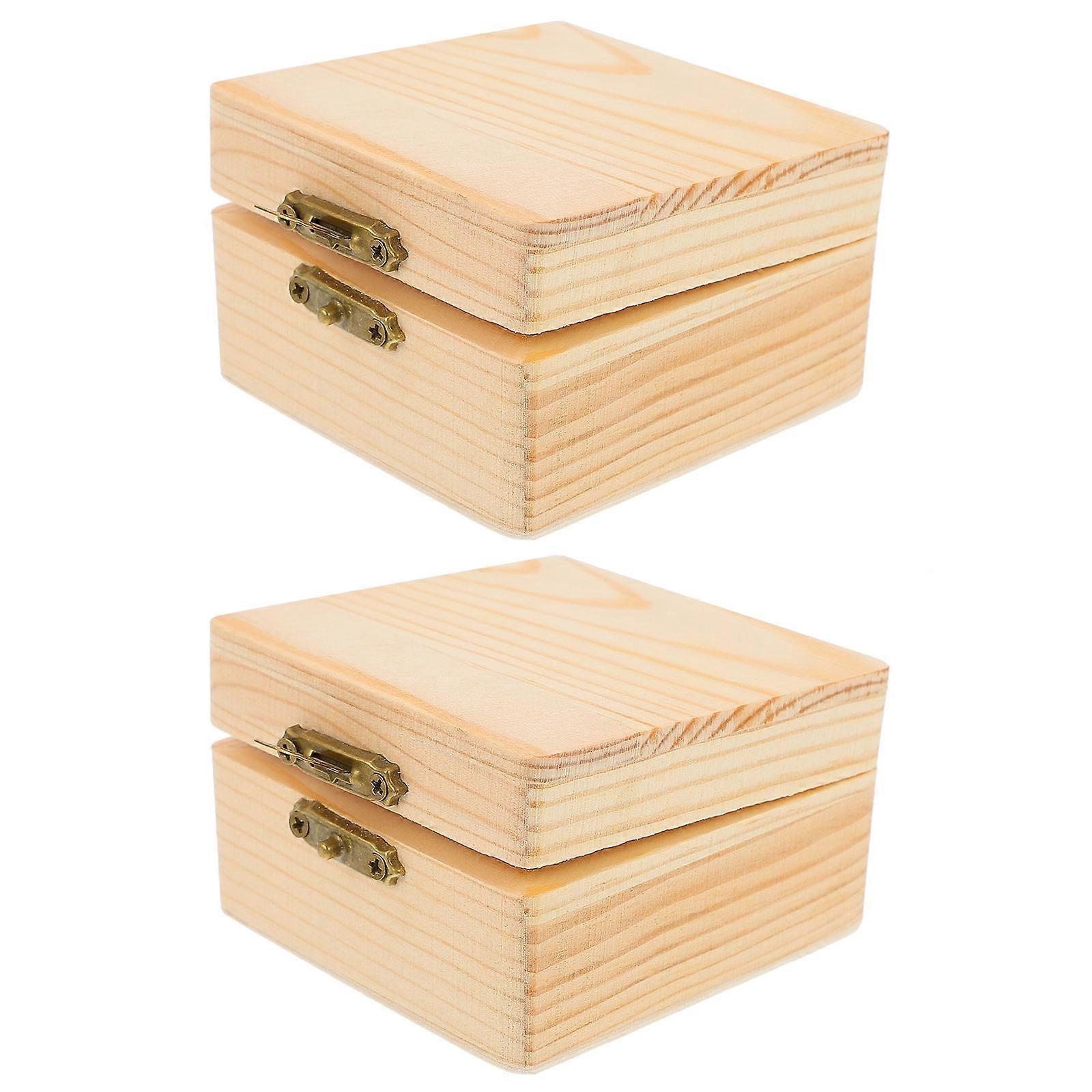 Square Wood Storage Box 4 Pcs Perfect For Storing Jewelry And Candies In Any Festive Occasion With Durable Construction