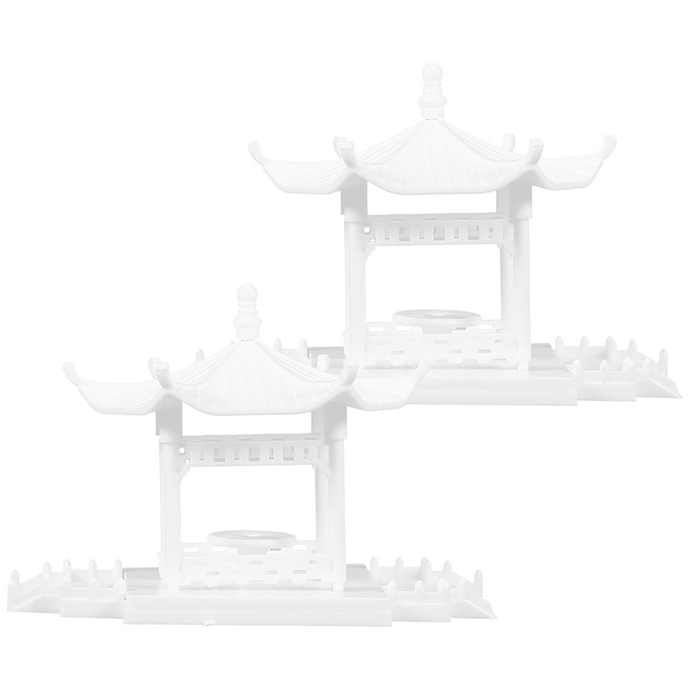 Pavilion Statue Decor for Decoration 10Pcs Small Garden Accessory