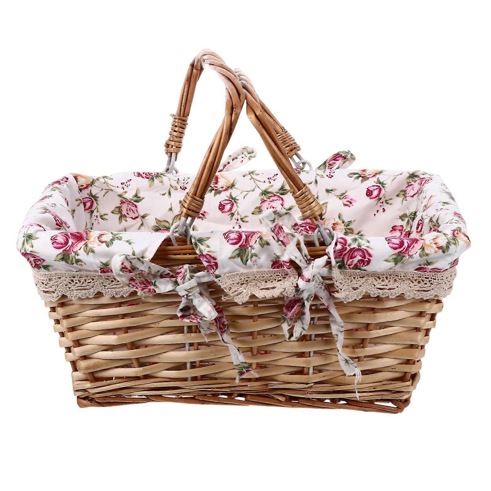 Natural Rattan Basket for Storage with Rustic Farmhouse Design