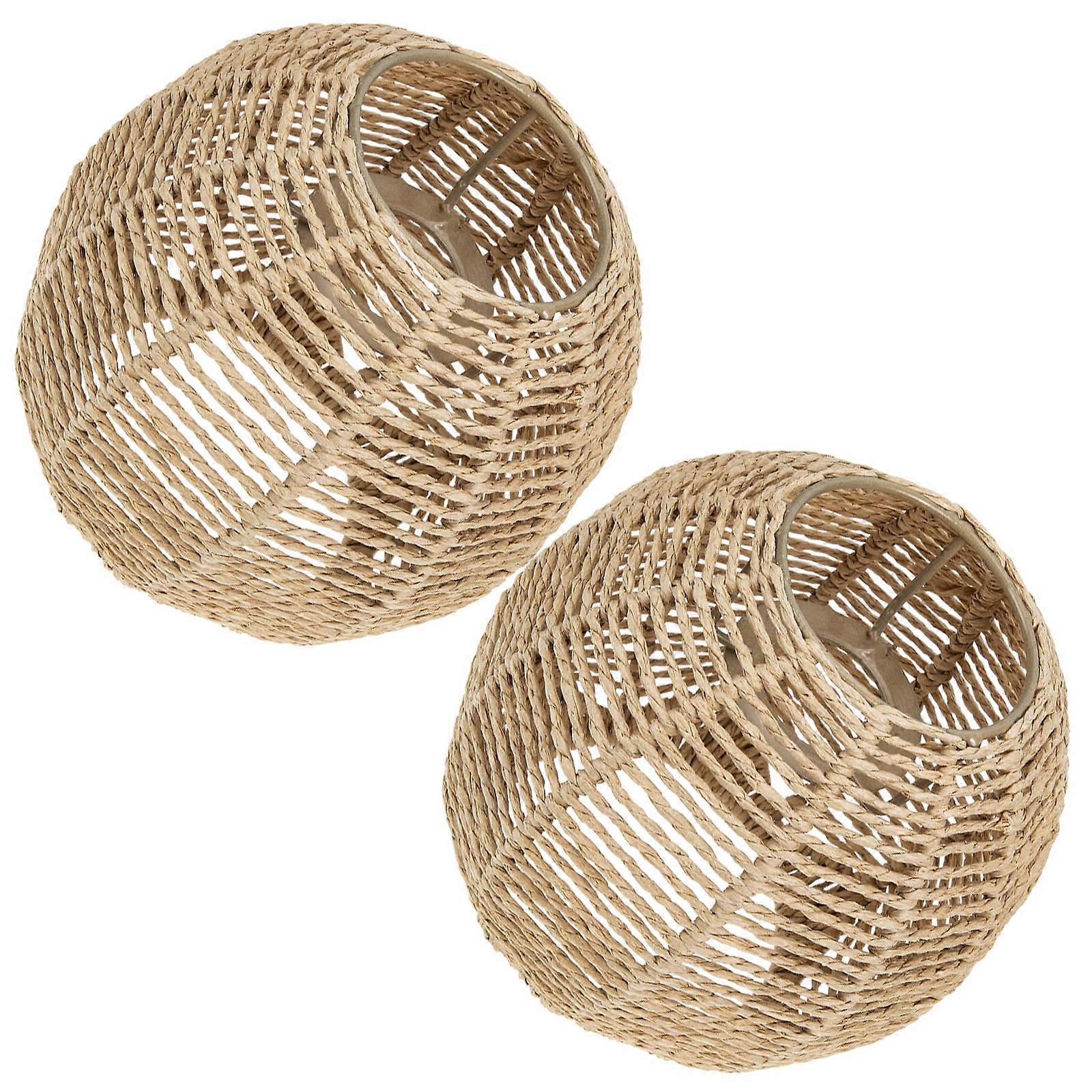 Artificial Rattan Lampshade for Ceiling Light Cover 4Pcs
