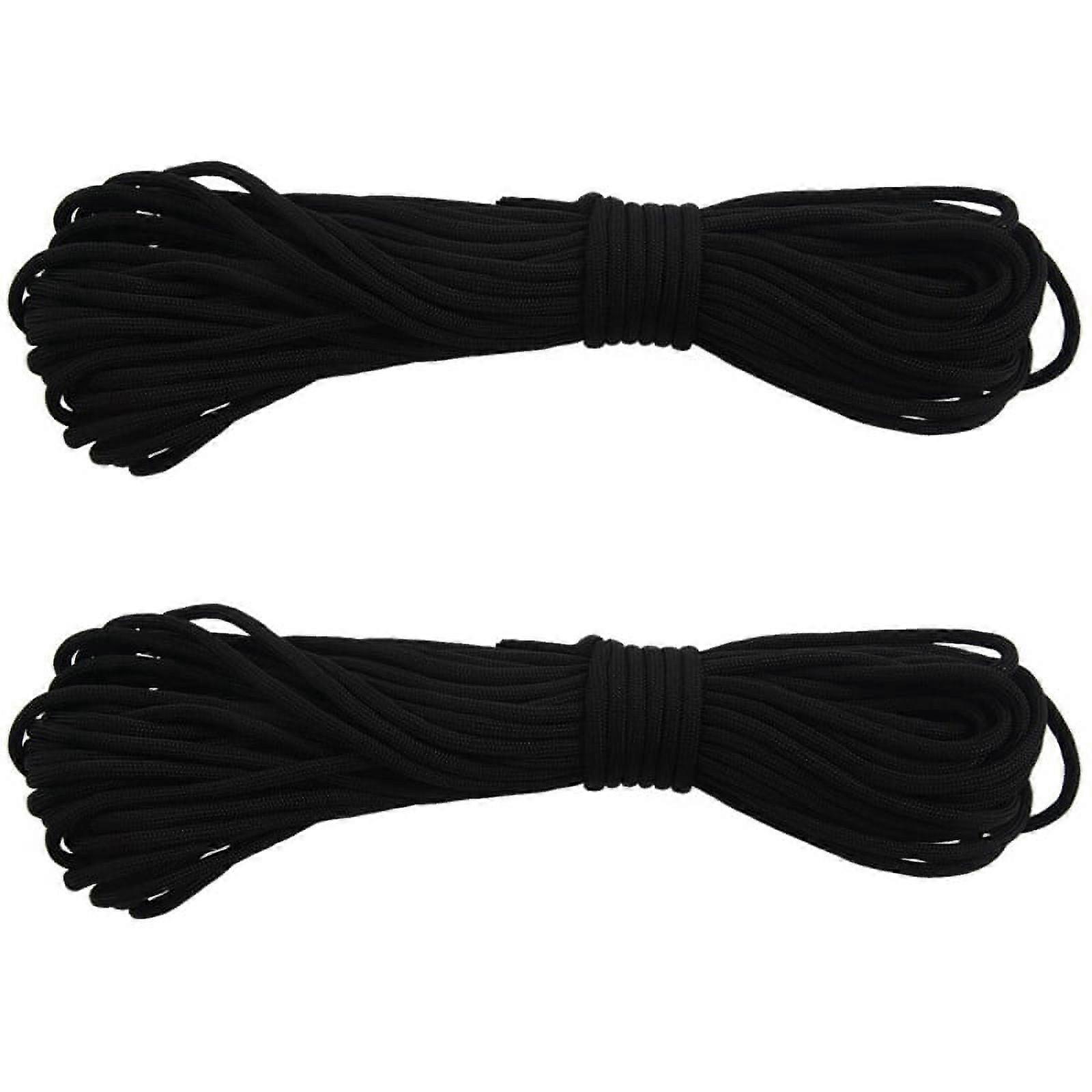 2X ROPE 5mm Diameter Cord Black Tent Cord