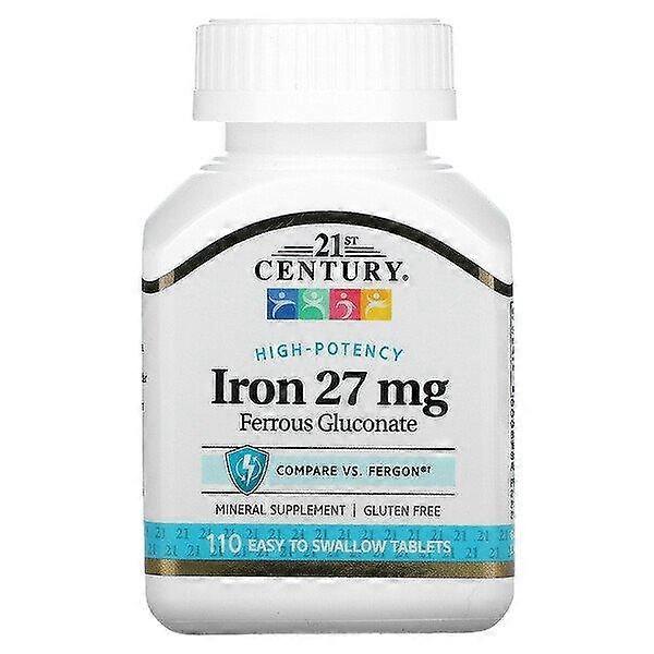 21st Century, High-Potency Iron, 27 mg, 110 Easy to Swallow Tablets