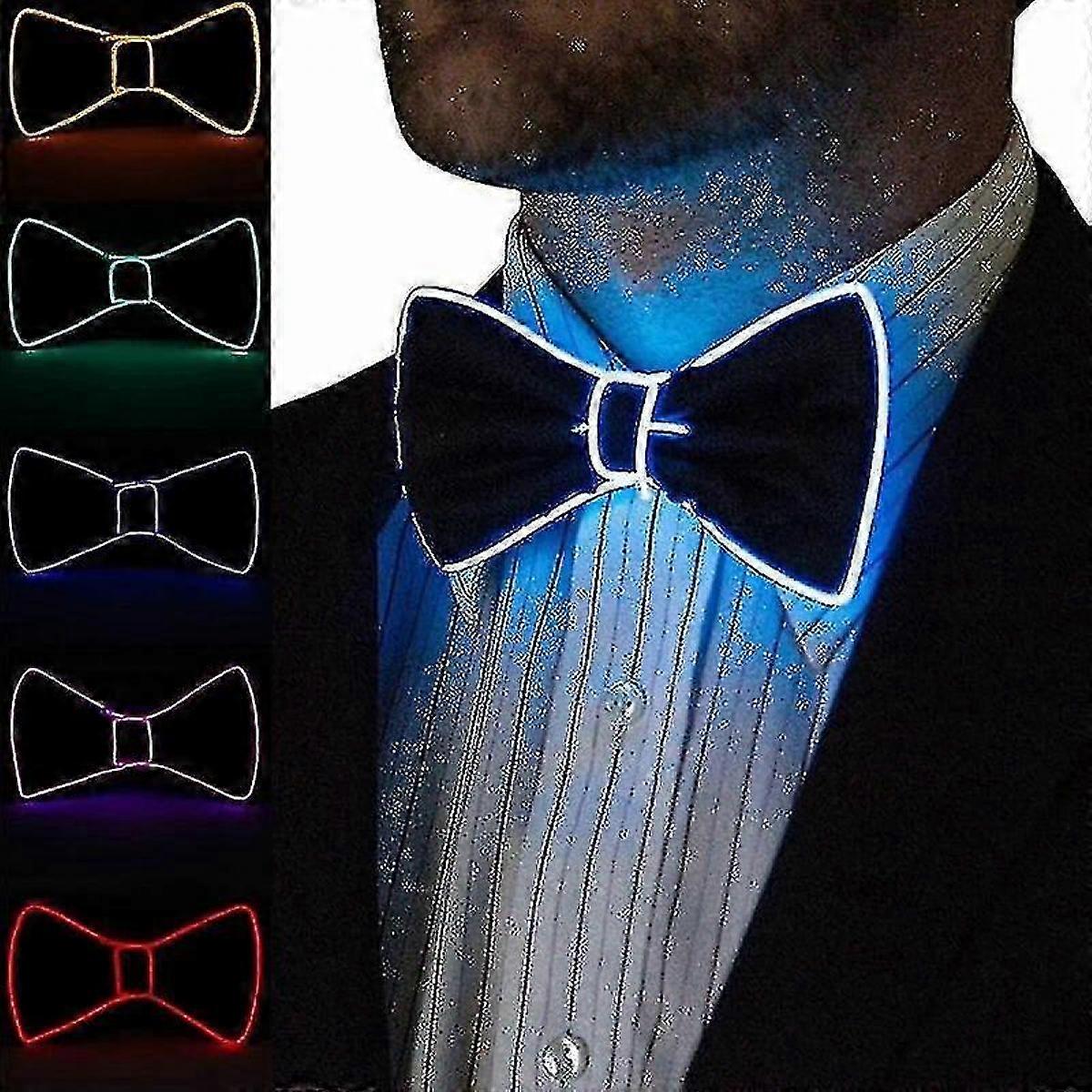עניבת פרפר לד לגברים עם מהבהב זוהר לקישוט מסיבת ערב חג המולד