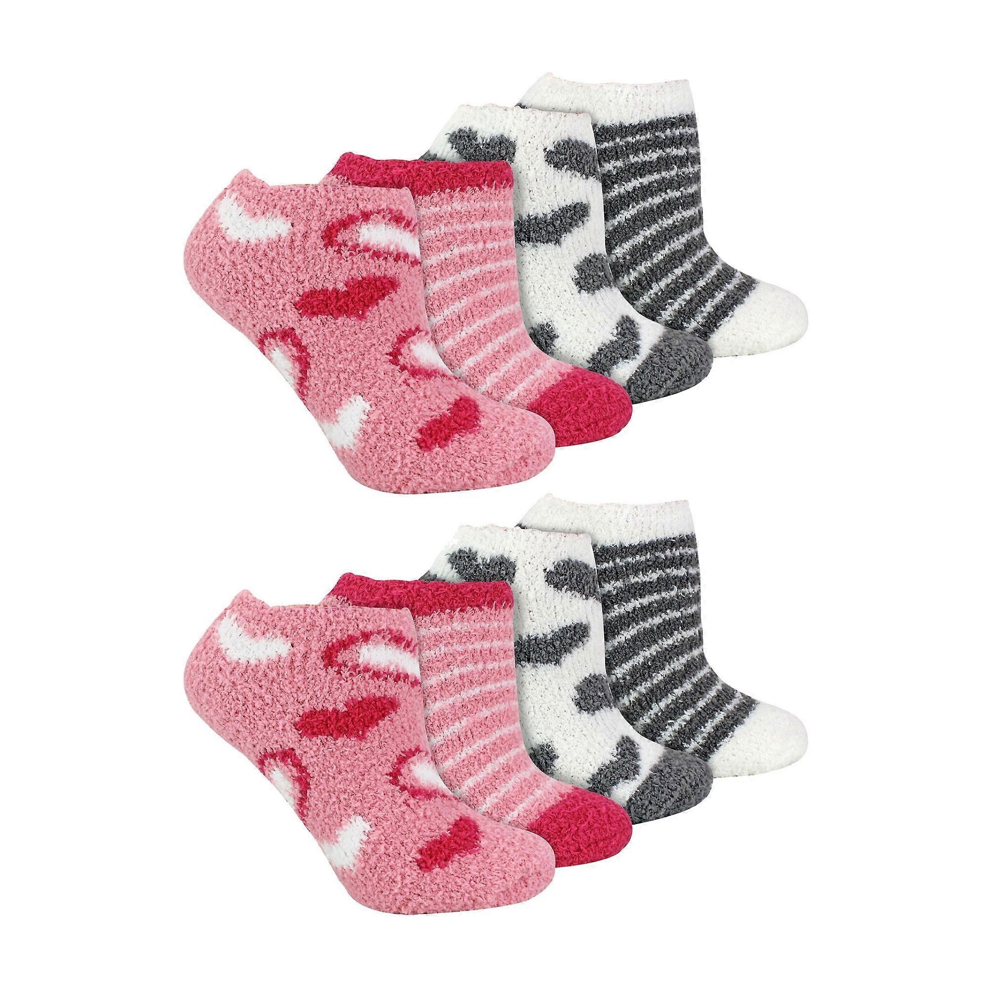 Sock Snob - 8 Pair Multipack Womens Ankle Animal Print Socks
