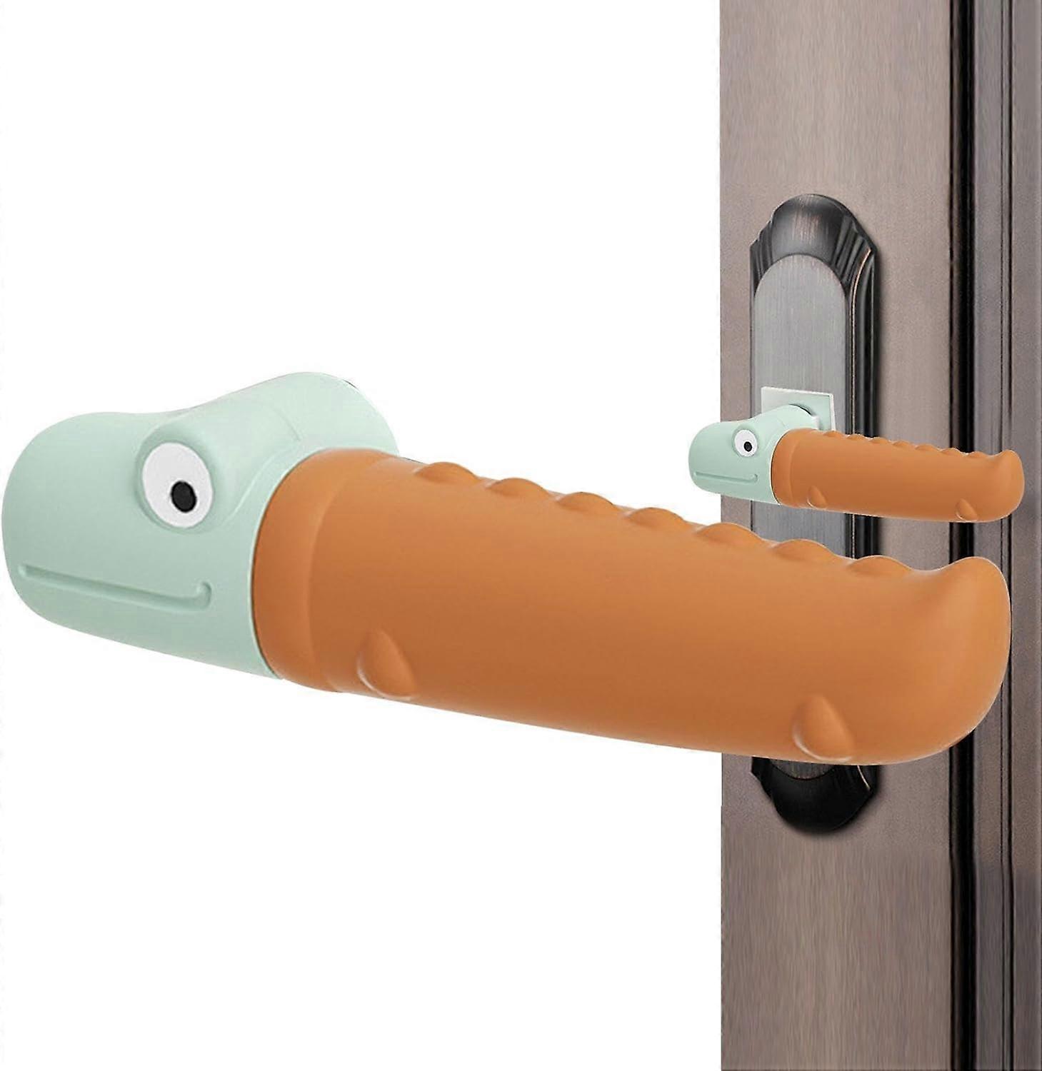 Safety Door Cover,Crocodile Silicone Handle Protector Anti-Collision