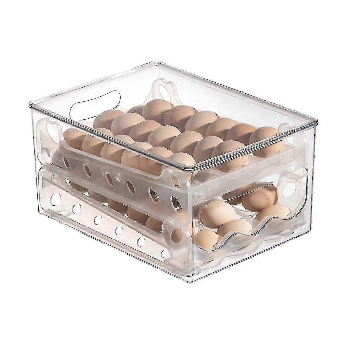 Slide Eggs Storage Box Egg Holder Container Refrigerator Drawer Stackable Food Eggs Box Kitchen Fri