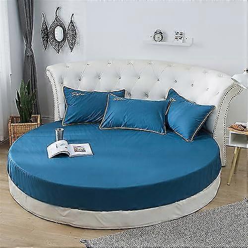 Fitted Sheet Cotton For Single, Double, Super King Beds  Lake Blue 220x220+25cm, Washable, Easy Care