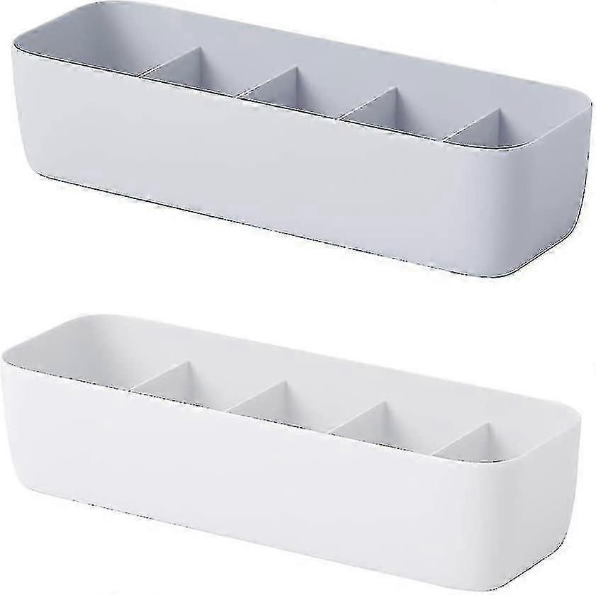 2-Piece Plastic Underwear Drawer Organizer, Stackable for Neat Storage Solutions