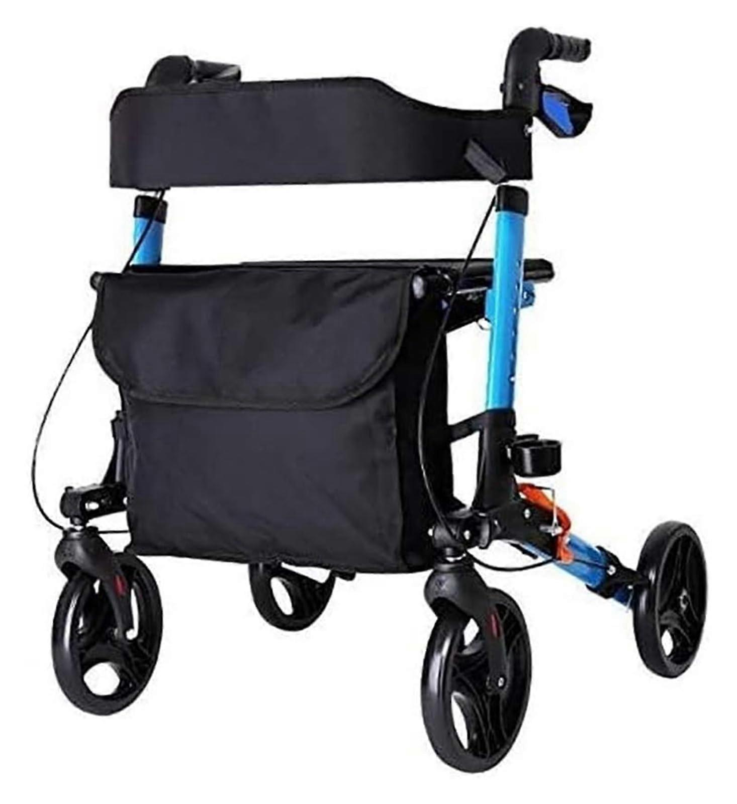 Rollator Walker Upright With Seat HeavyDuty Aluminum Frame Adjustable Height Portable Lightweight for Adults