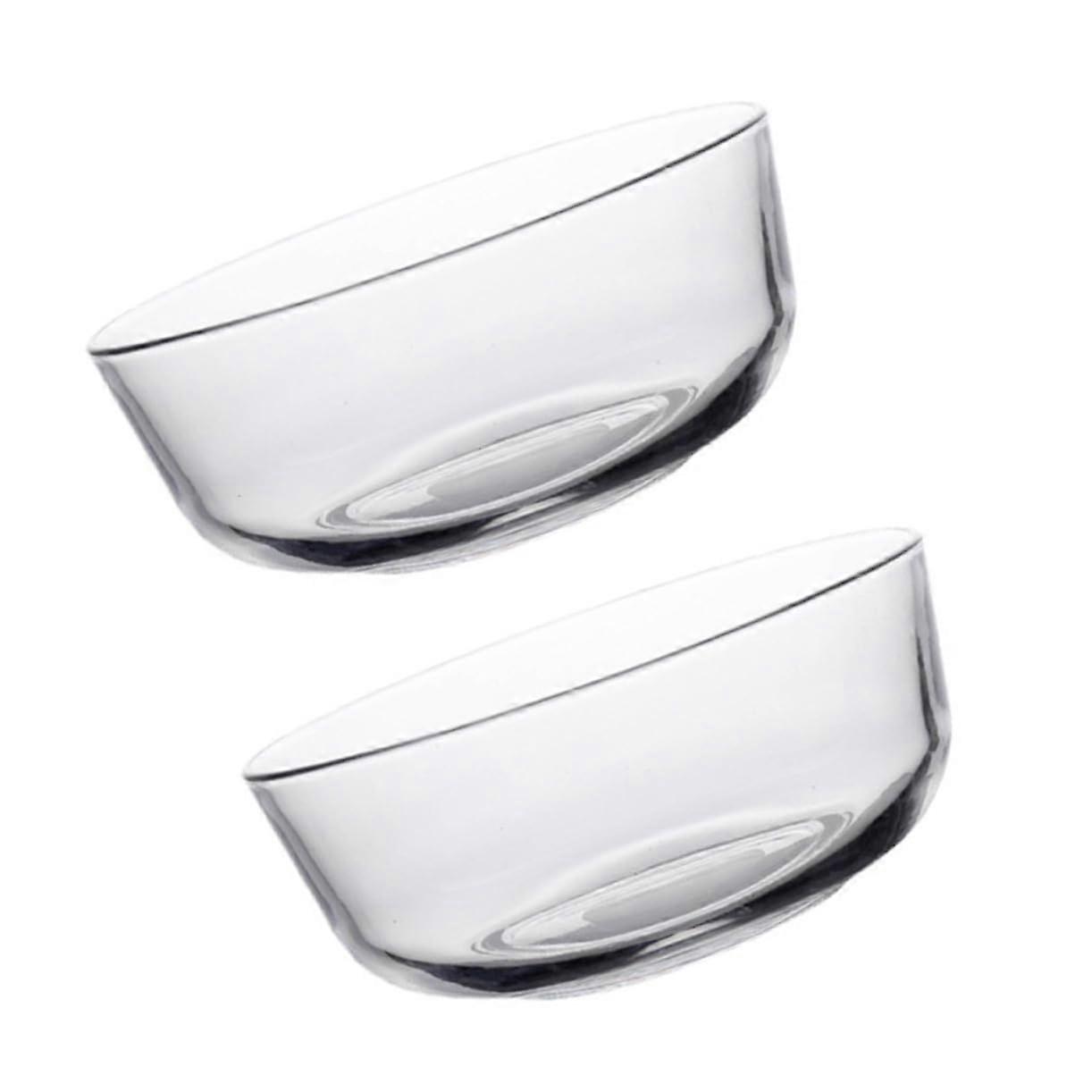 Small Transparent Glass Salad Bowls TwoPiece Set MultiUse Dessert Bowls For Fruits Cereals Nuts And Soups