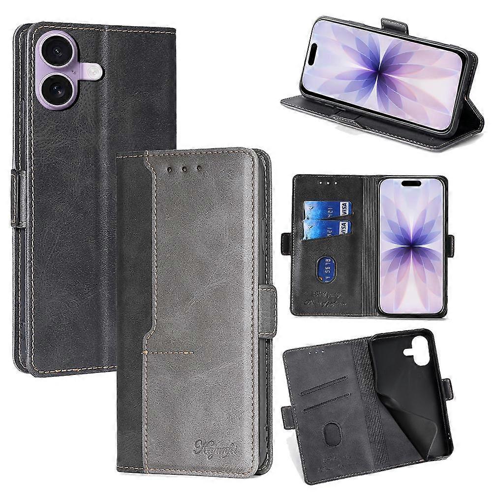 Contrast Color Side Buckle Leather Phone Case