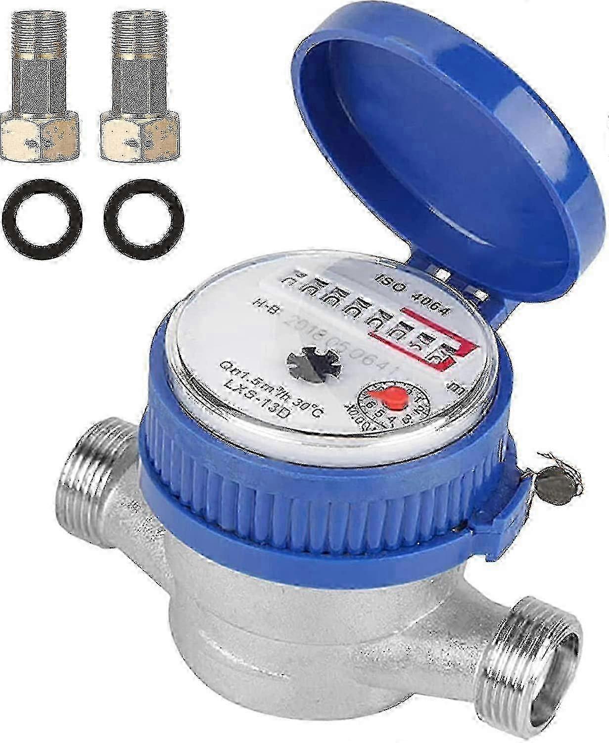 25-26 ​15mm 1/2" Single Flow Cold Water Meter - Dry Type Measurement Tool for Household & Garden Use​