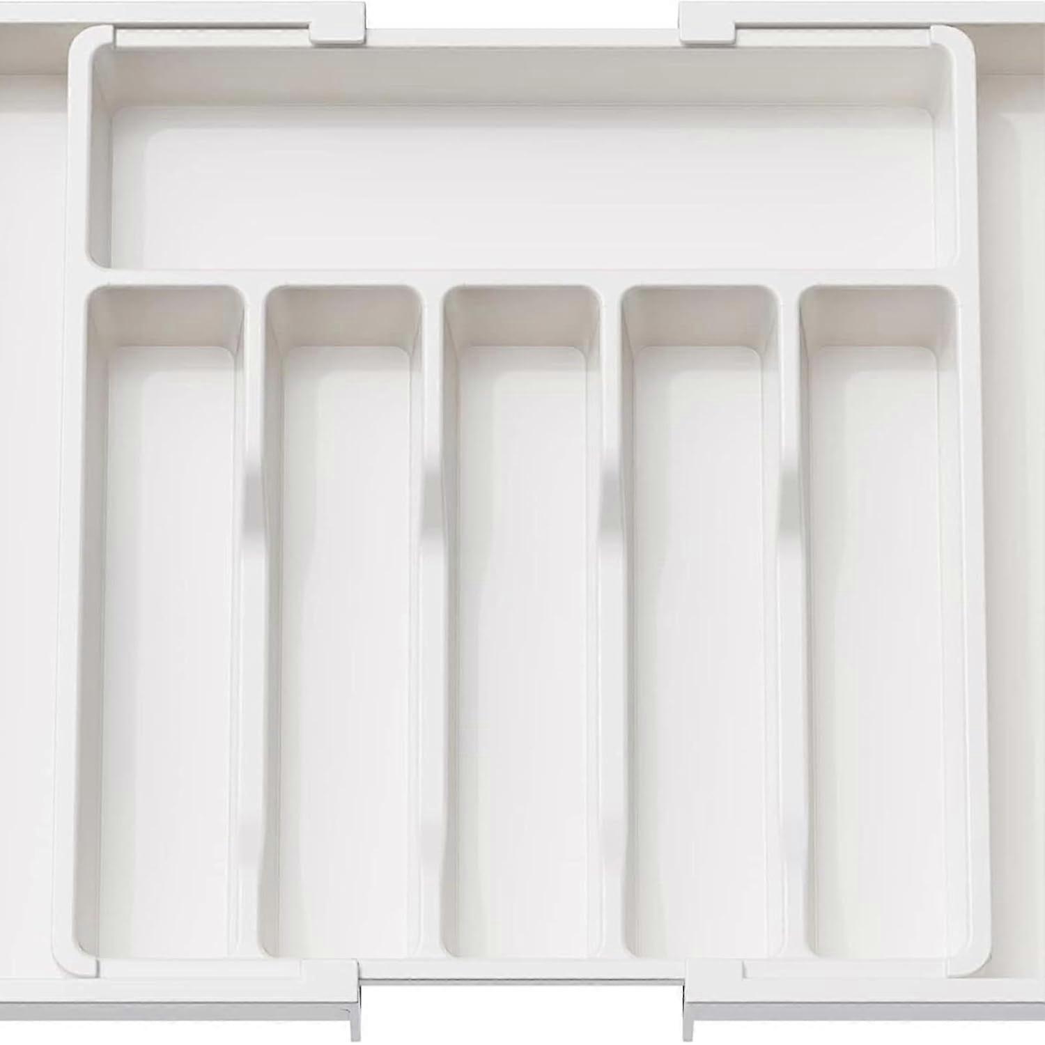 Extended cutlery storage box for household portable retractable storage tray
