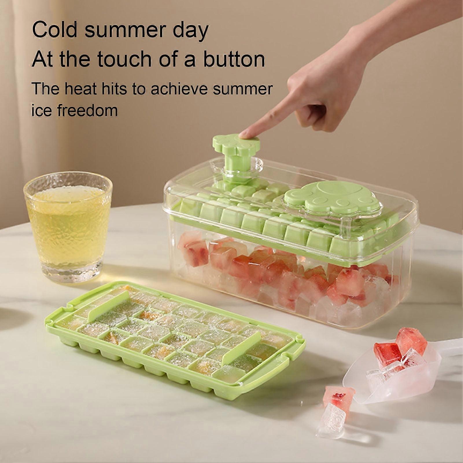 Hesroicy Ice Cube Mold with One-Key Deicing, Easy Demolding, Convenient Cleaning, Transparent, Large Capacity