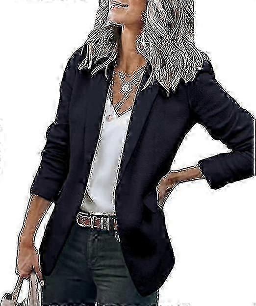 Dam Casual Kavajer Öppen Fram Långärmad Arbetsjacka Kavaj