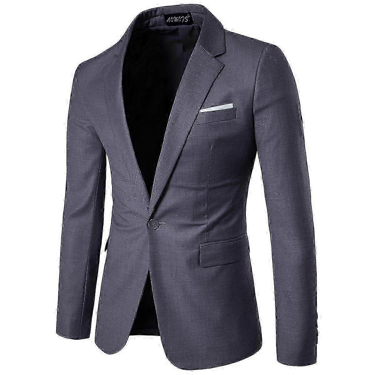 Blazer slim fit de couleur unie pour hommes d’affaires et de mariage veste de costume
