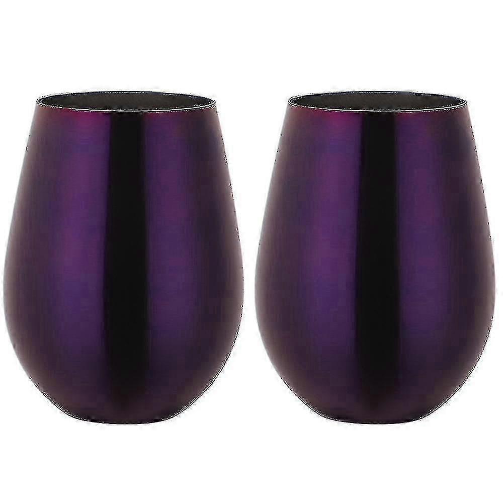 Gobelet sans pied en acier inoxydable, 2 verres à vin