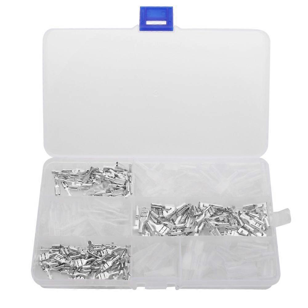 150 مجموعة 2.8 مم 4.8 مم 6.3 مم أنثى أطراف تجعيد بأكمام فضية