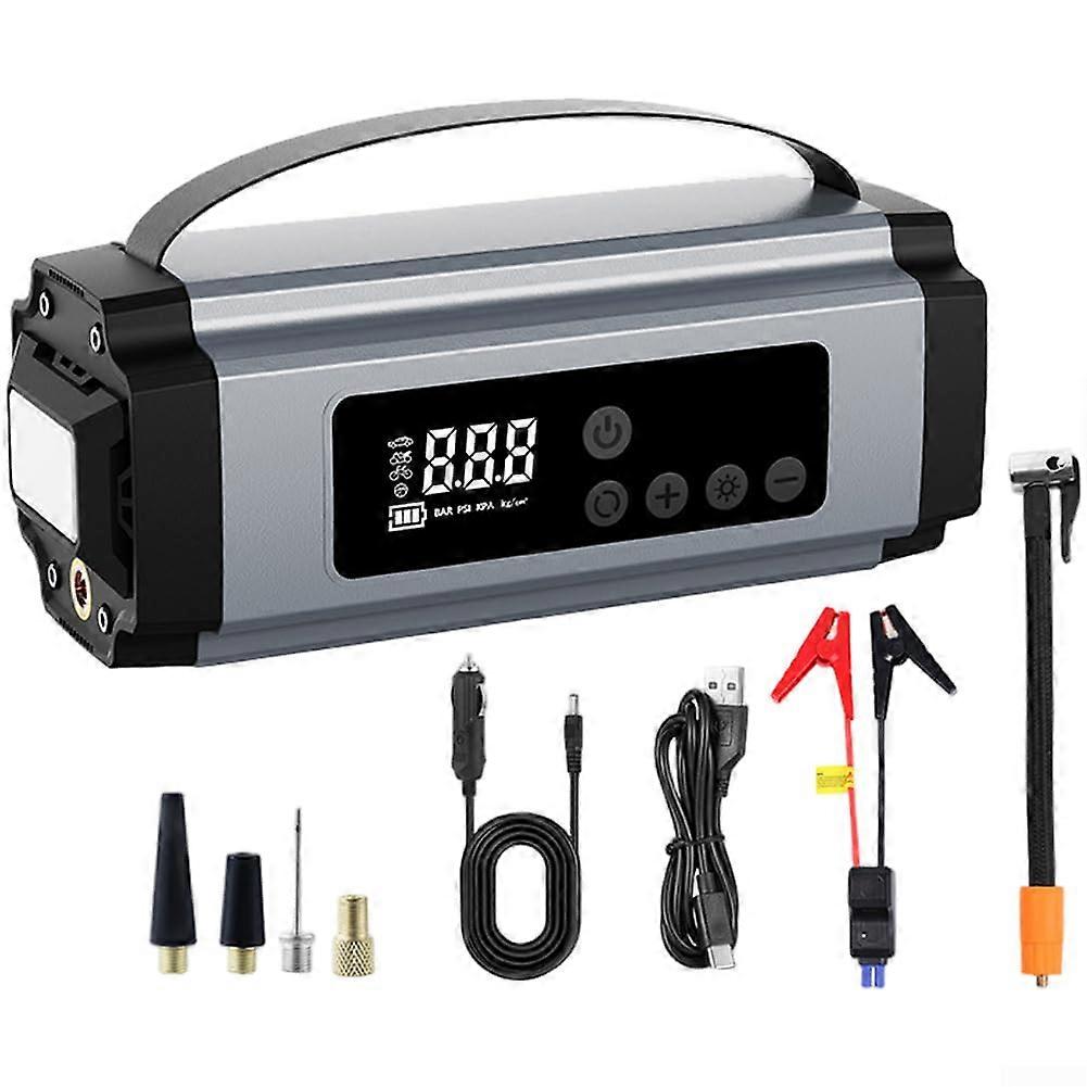 Car Tire Inflator With 3100A Peak Jump Starter And 8000mAh Power Bank For Rapid Airfill And Vehicle Start