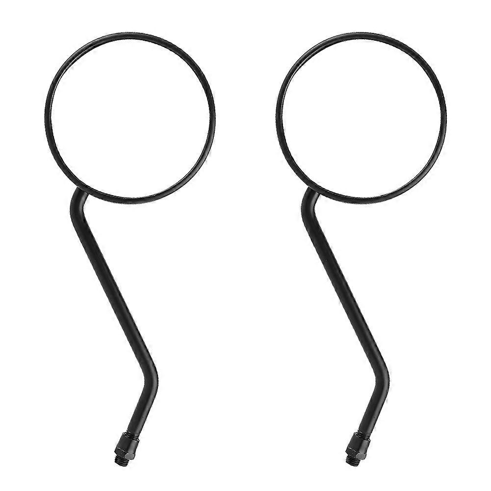 1 Pair 10MM Thread Universal Motorcycle Black Rounded Side Back Rear View Mirror