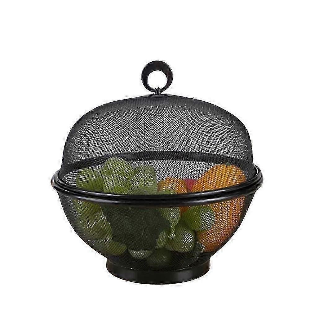 Obstschale mit Fruchtfliegenschutz, großer Obstkorb aus Netzgewebe mit Deckel_yyc