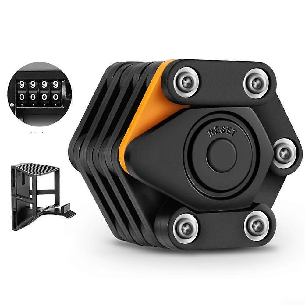 Foldable Lock for Mountain and Road Bikes 5mm Thickened Alloy Steel With ABS Coating Keyless Password Security