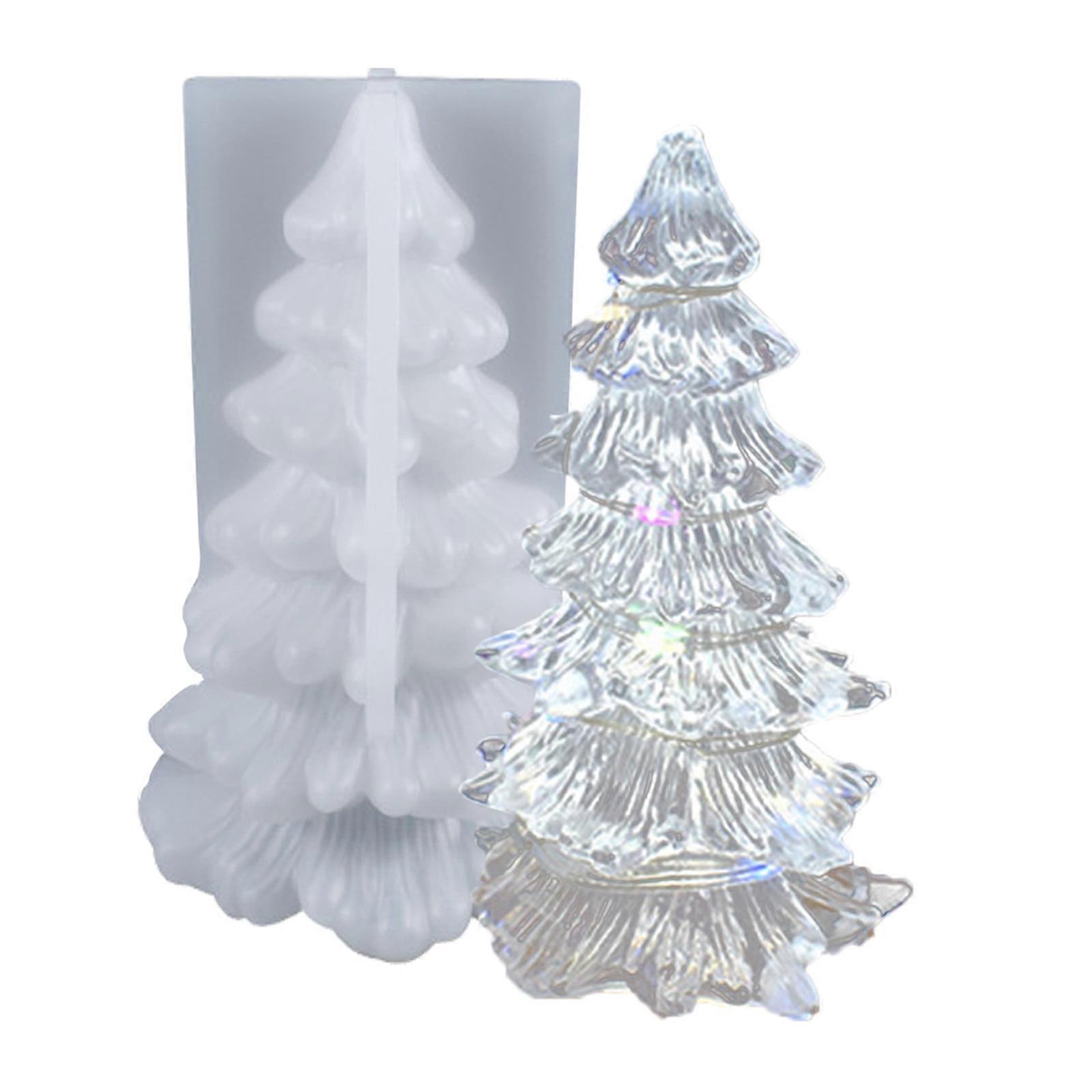 Winysin Christmas Tree Silicone Mold 3D Resin Mold for DIY Epoxy Casting, Compatible with Christmas Tree Light Container & Bedroom Lamp Craft Making