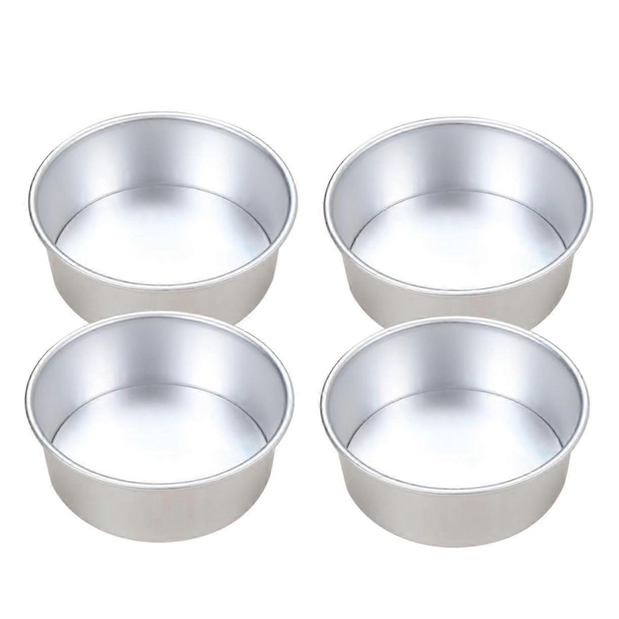 4pcs 6inch Alloy Round Cake Mold Removable Bottom NonStick OvenSafe Baking Pan Set