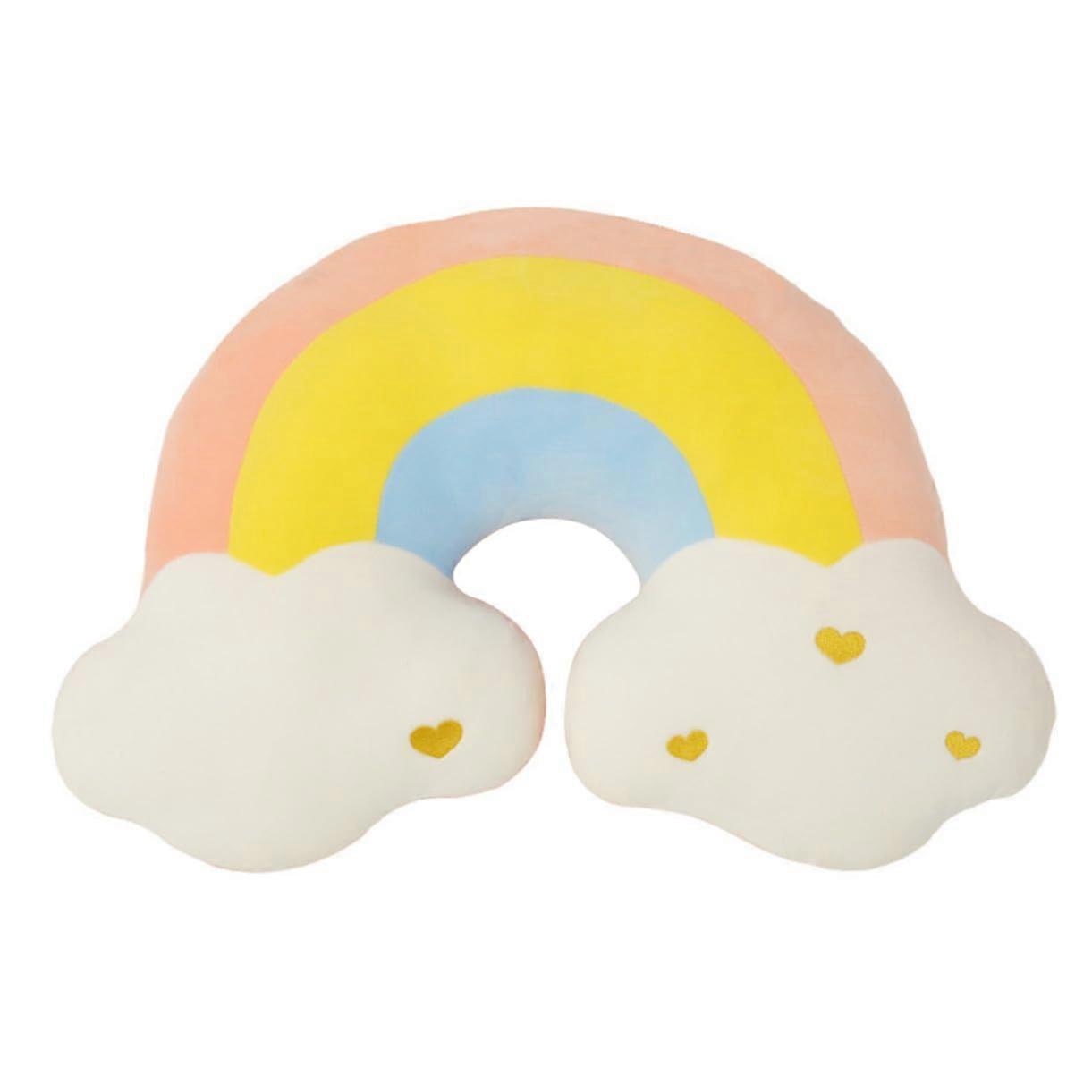 Plush Rainbow Shaped Pillow, Soft Cloud Throw Cushion, Multicolor Plush Doll, Sofa And Office Decor