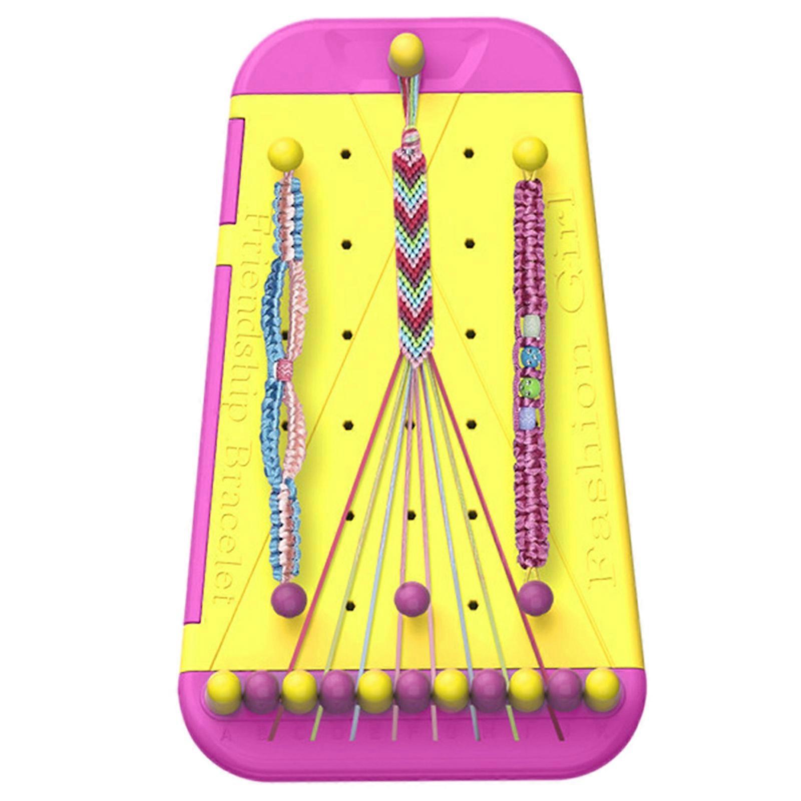 Children's Friendship Bracelet Craft Set Offer Multiple Weaving Patterns Accessory for Fun and Interactives Learning  Yellow