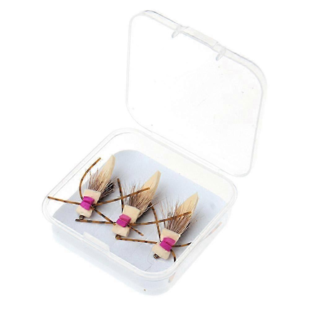 Cujmh 3pcs Grasshopper Foam Dry Fly Fishing Lures Floating Insect Imitation Baits