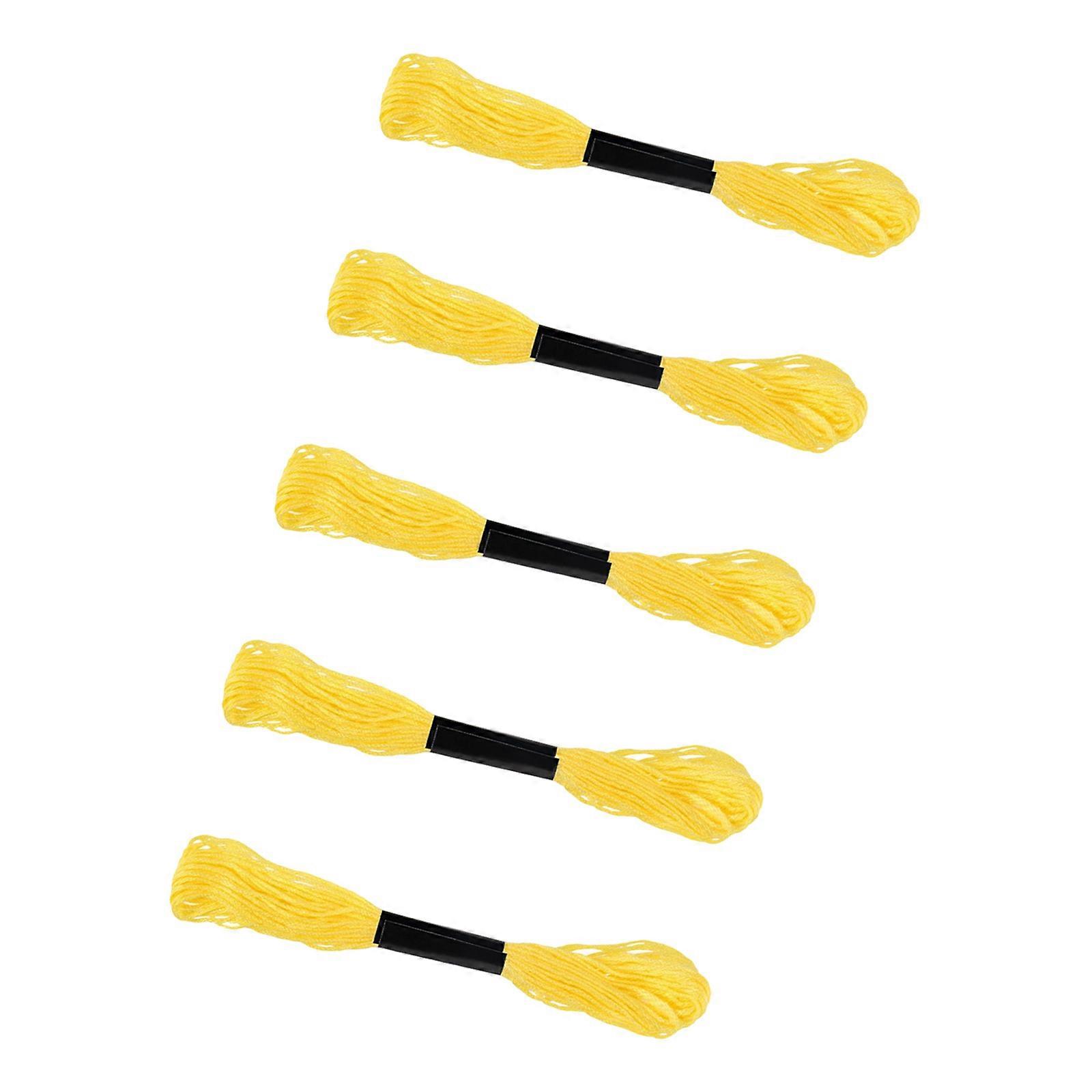 Sturdy Polyester Cotton Crosses Stitching Set With Fabric and 5 Practical Tool for Craft Projects Supplies  Yellow