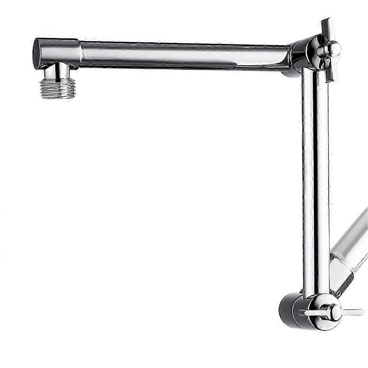 Shower Head Extension Arm, Adjustable Extender with Lock Joint, Rise or Lower Rainfall and Fixed Sho