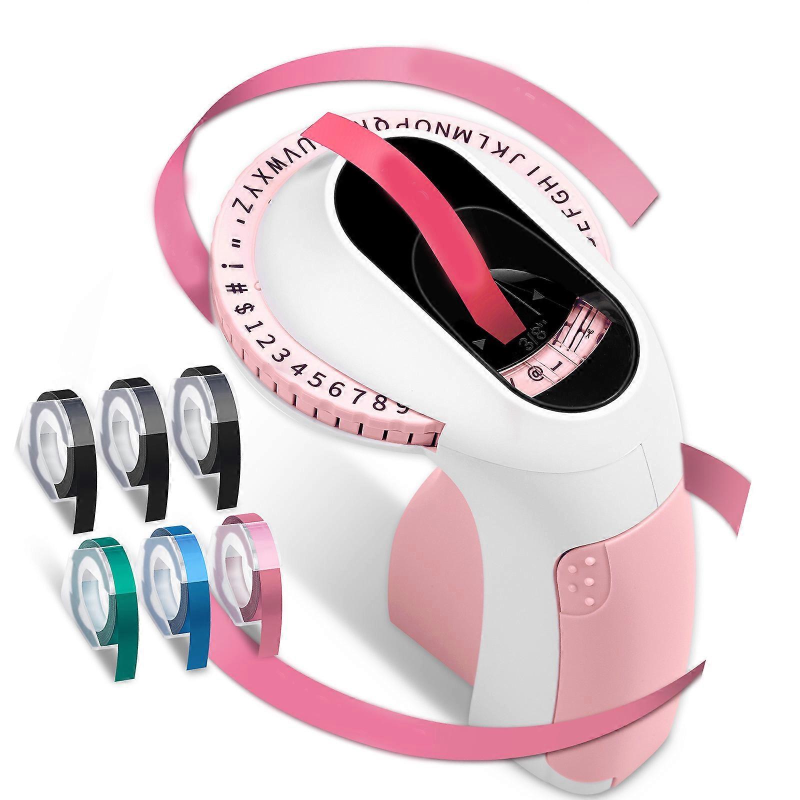 Labelling Device Embossing Device Handheld Device Embossing Machine Labelling Machine for Students and Hobbyists  Pink