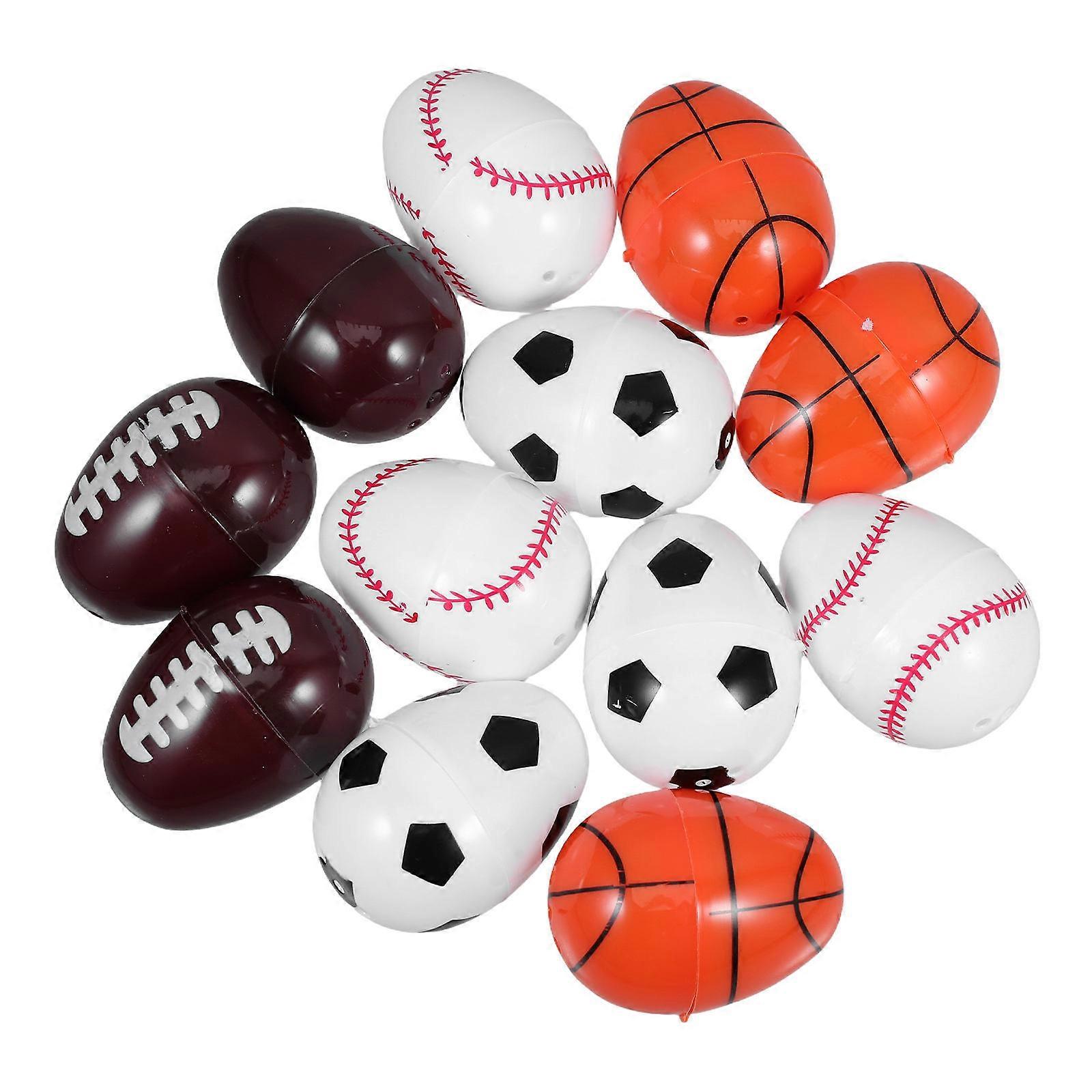 Egg Set Plastic Fillable Openable Candy Containers for Easter Egg Hunt Birthday Stuffers 12Pcs