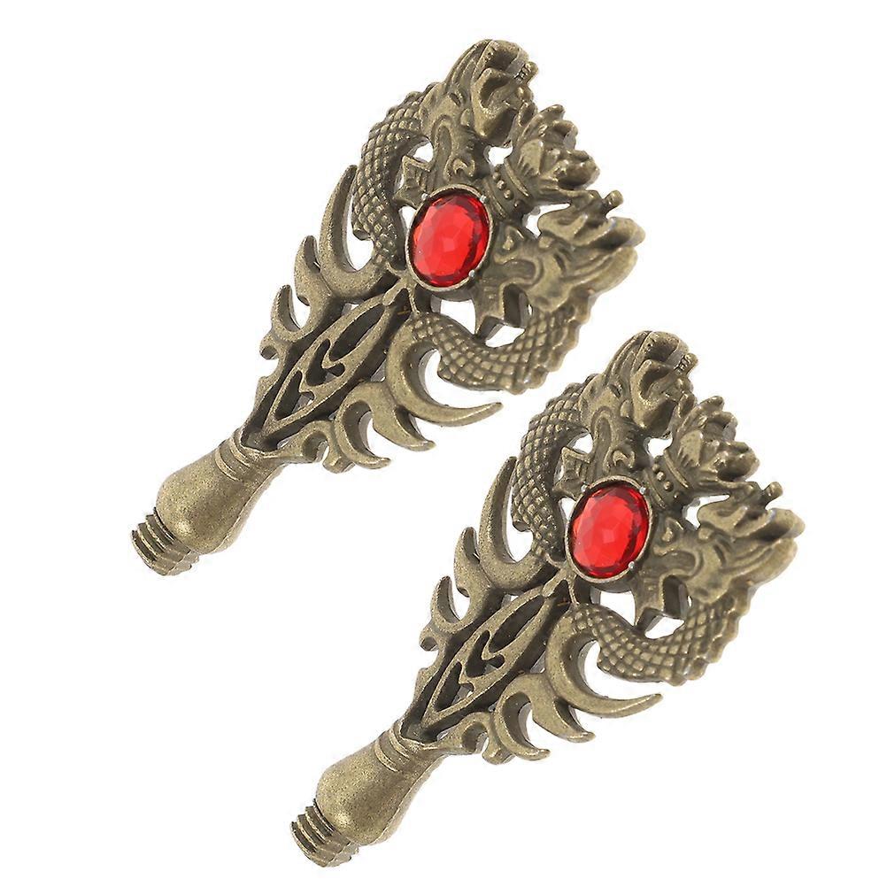Sealing Stamp Handle Replacement Made From Durable Materials For DIY Enthusiasts With Artistic Dragon Style 2Pcs