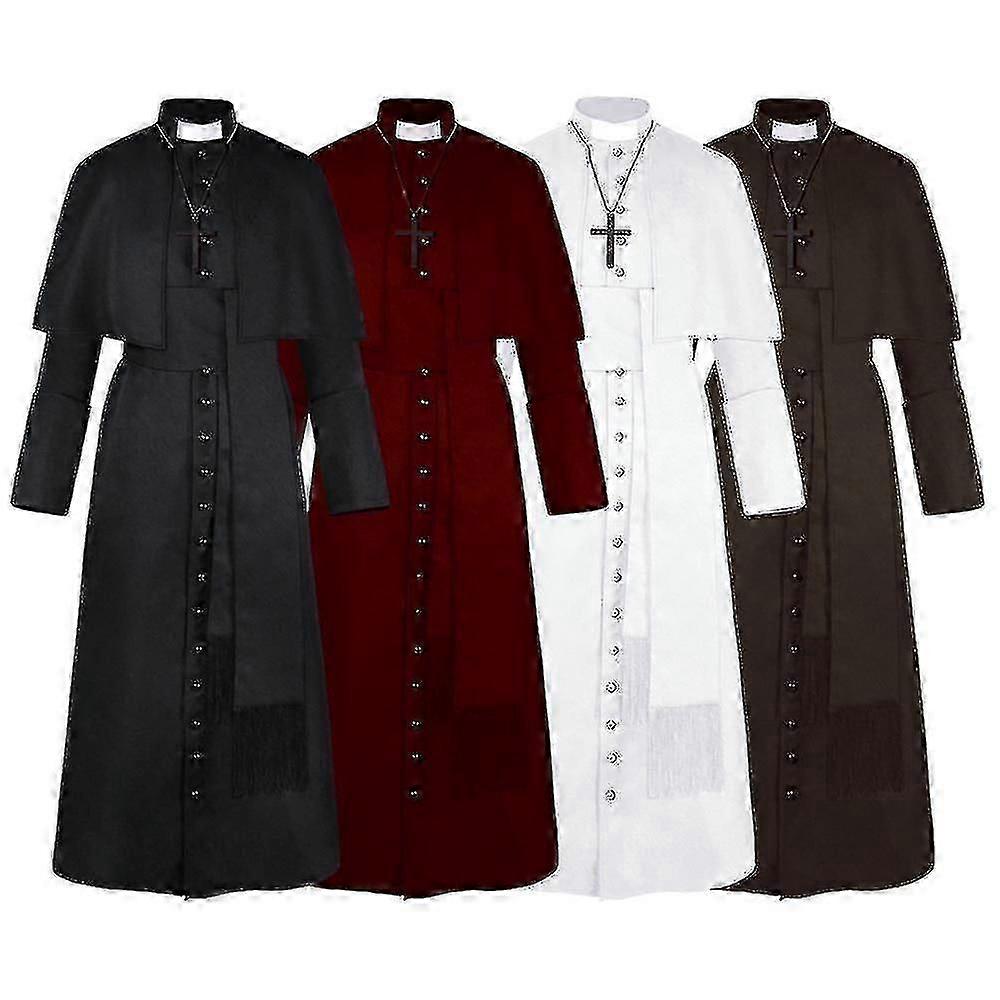 ソリッド牧師コスチュームハロウィーンプリースト中世レトロコスプレコスチュームストック