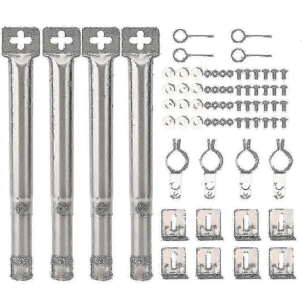 4 قطع من شواية الغاز البديلة من الفولاذ المقاوم للصدأ قابلة للتعديل من جميع أنحاء العالم، أنبوب مستقيم، موقد شواء