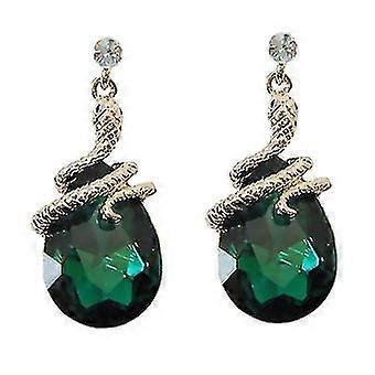 Retro Green Snake-like Dangle Earrings - 1 Pair