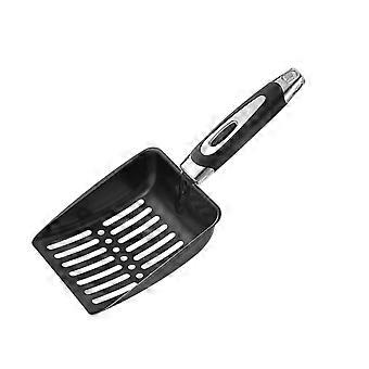 Chats Litter Scoops Pelle à crottes d’animaux de compagnie pour grands chatons Creuse Scooper en métal pour la plupart des types d’outils de nettoyage de litière argent