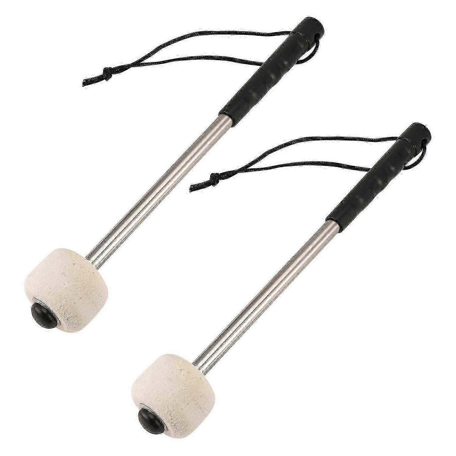 Bass drum mallets with wool felt tips for 12.5 inch drums