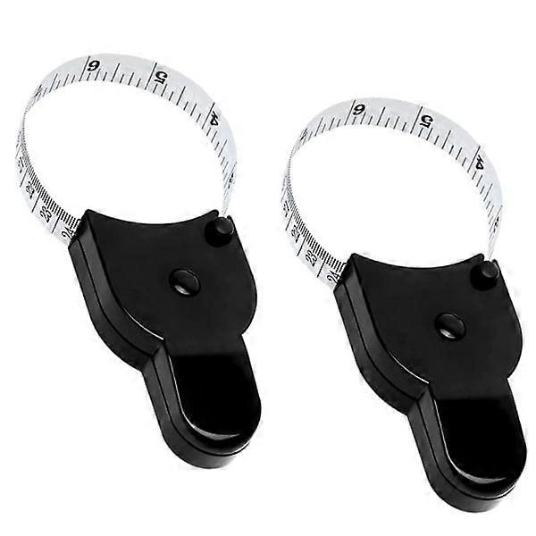 2-pack body tape measure 150 cm, locking pin and push button retractable tape measure black