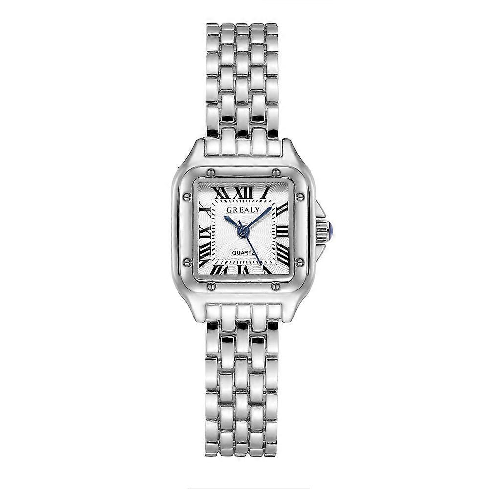 Ladies Square Quartz Wristwatches Gold Alloy Strap Watches