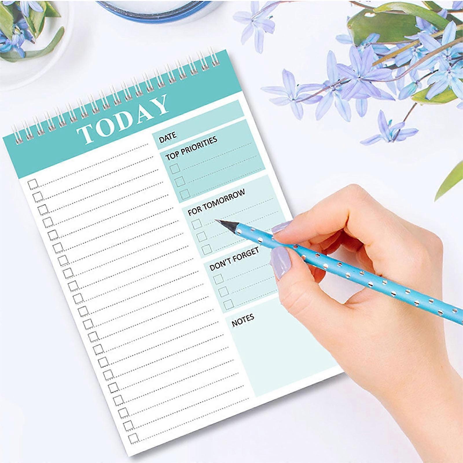 Quinlirra English Notebook, Double Line, Circle Grid, Planner, Diary, Memo, Weekly Schedule, Sticky Notes, Cute Aesthetic, Compatible with Gift Ideas