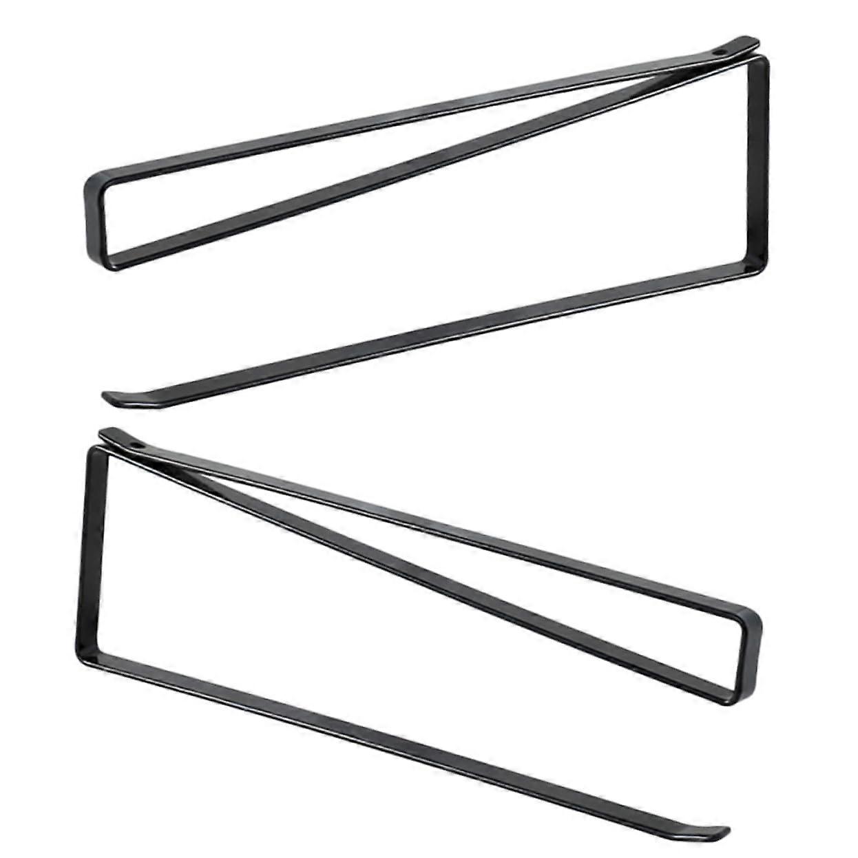 Under Cabinet Paper Towel Holder No Drilling Black Metal Rack with Hook SpaceSaving Design 2pcs