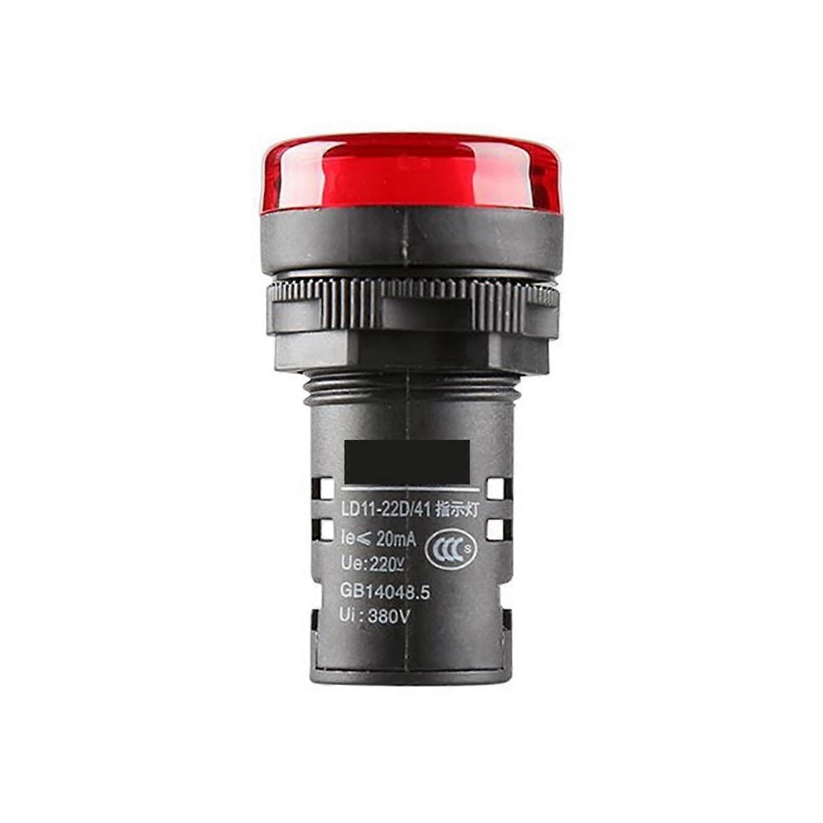 Indicator Light AC/DC 220V Red LED Signal Lamp for Control Panel and Industrial Equipment