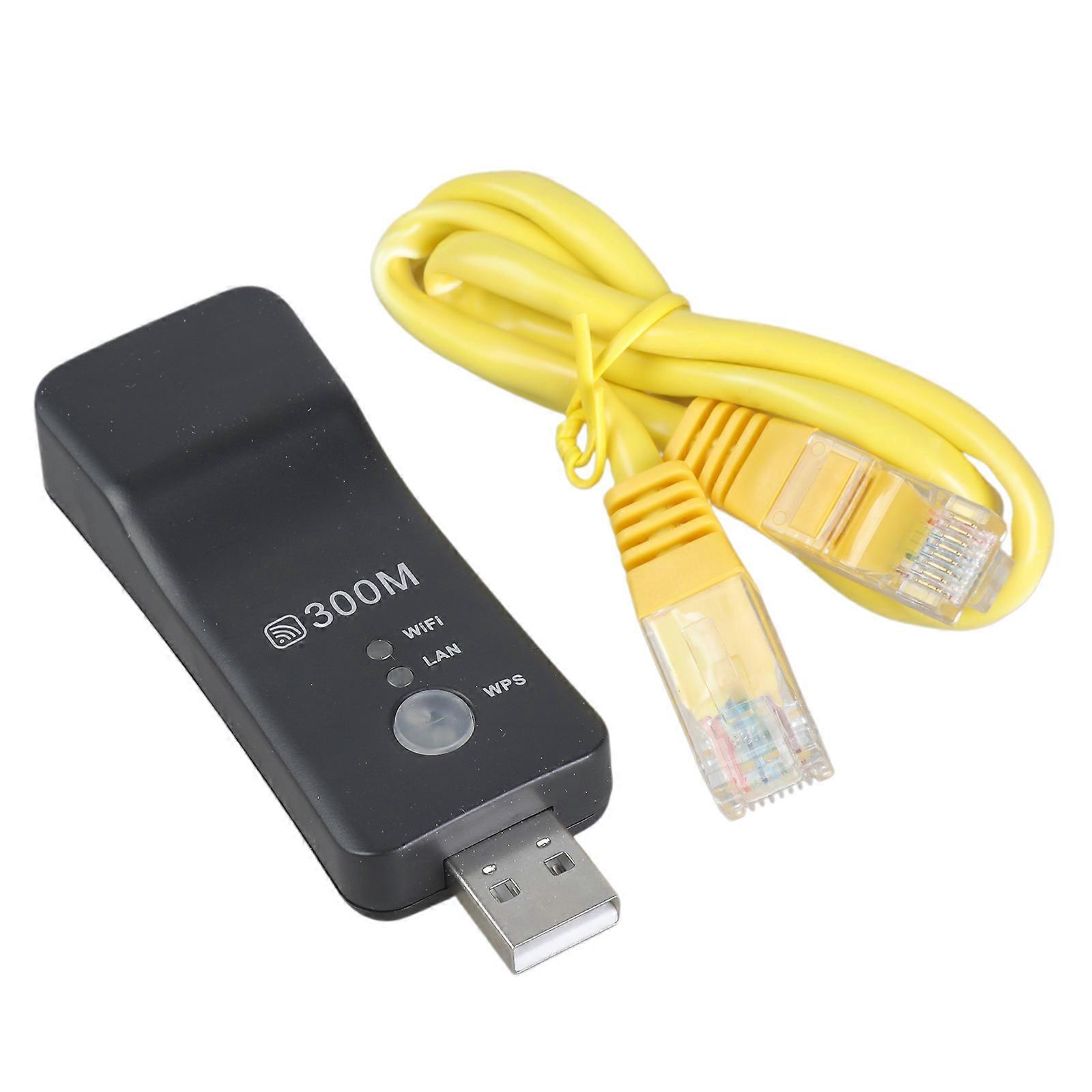 Wireless TV Network Adapter Wi-Fi Range Extender Rj45 Lan Signal Receiver WPS Repeater AP Mode  Black