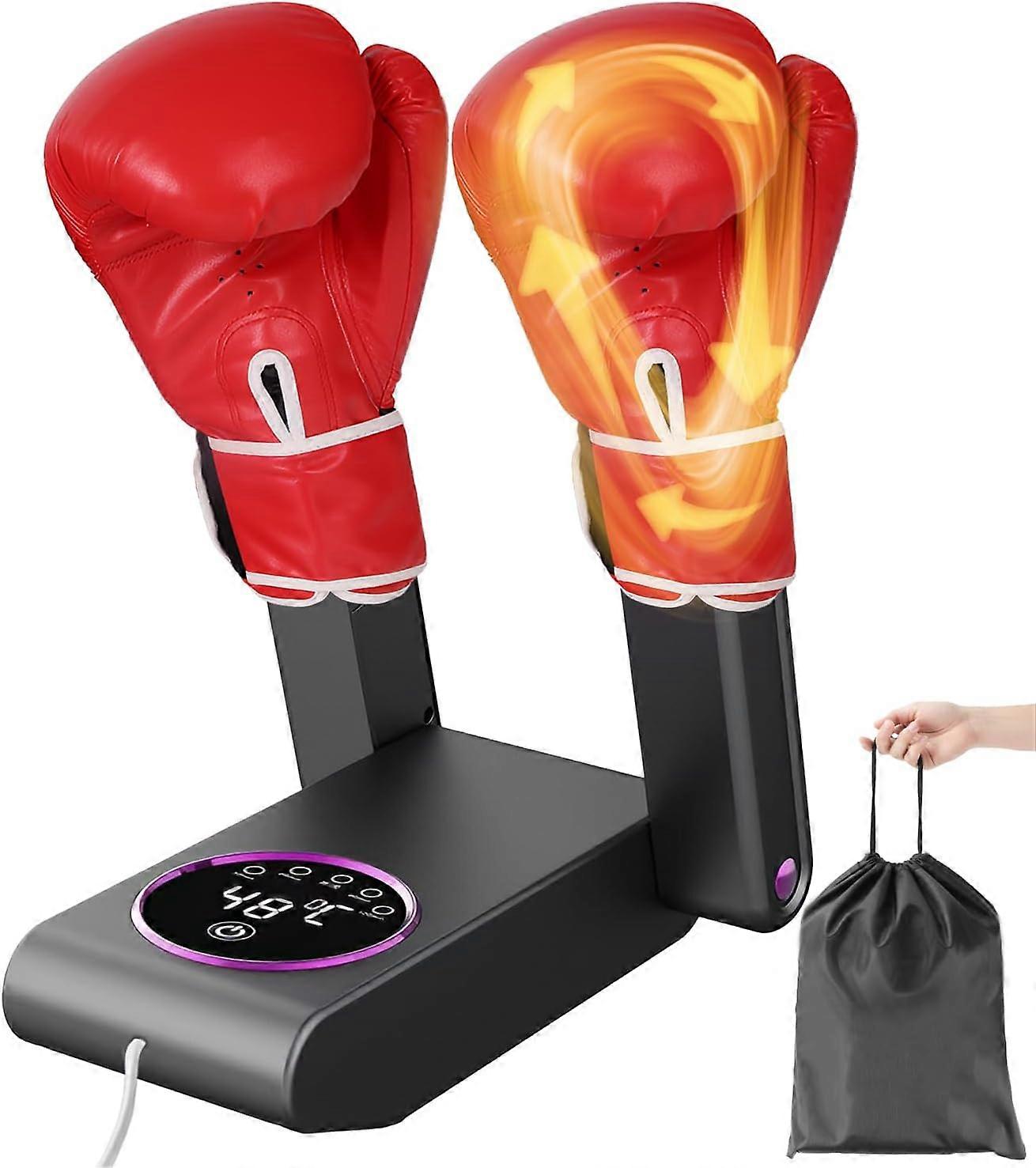 Boxing Glove Dryer with Smart Display& Storage Bag, Portable Glove Dryer& Moisture Remover, Constant Temperature Punching Gloves Dryer with Adjustabl
