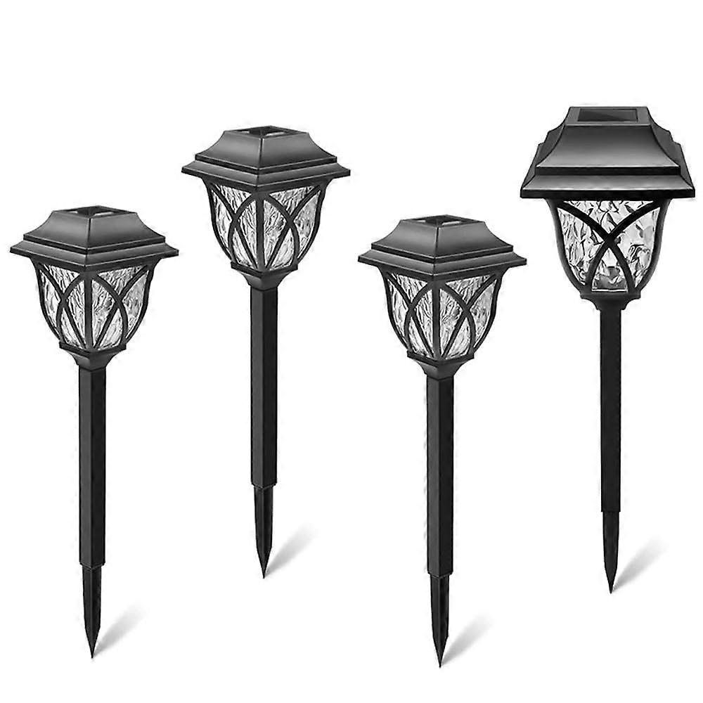Solar Path Lights IP65 Waterproof Warm White LED Landscape Lighting with DusktoDawn Sensor 4 Pack