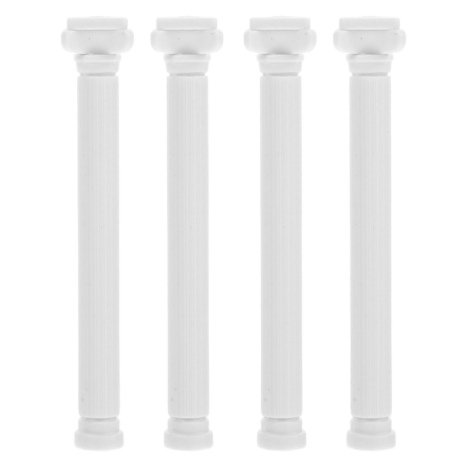 Roman Column Model for Home Decor 4Pcs Mini White Plastic Pillar Set